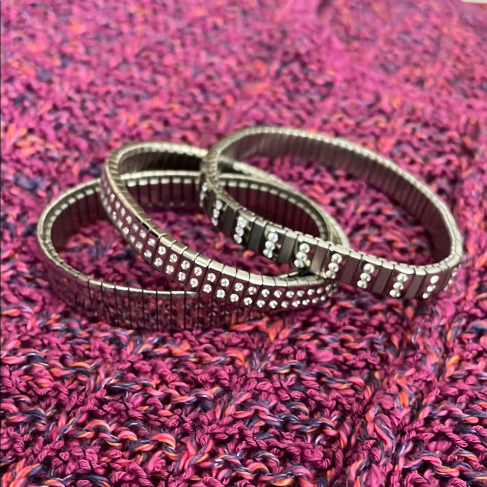 Set of (3) Speidel Elegant Silver Bracelet Set